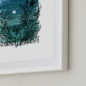 "Evening Star Sky" - Art Print in Dusk Blue by Shiny Penny Studio - Frame Close-up