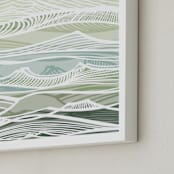 "Across the Plains" - Art Print in Celadon Green by Gill Eggleston - Frame Close-up