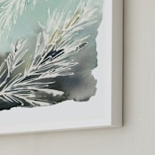 "Sprig" - Art Print in Celadon by Kelly Ventura - Frame Close-up