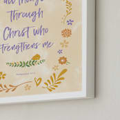 "Christ Who Strengthens Me" - Art Print in California Poppy by Debb W - Frame Close-up