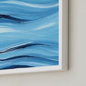 "Uneasy" - Art Print in Ocean Blue by Chelsey Scott - Frame Close-up