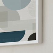 "Shuffle Series Uptown" - Art Print in Moody Blue by Jennifer Morehead - Frame Close-up