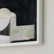 "Construct 4 " - Art Print in Neutrals with hints of color by Ashleigh Ninos - Frame Close-up