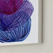 "Skeleton Petals 3" - Art Print in Royal Blue by Maggie Ramirez Burns - Frame Close-up