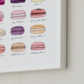 "Sweet Macaroons" - Art Print in Mixed Berry by Blixa 6 Studios - Frame Close-up