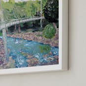 "Falls Park on the Reedy" - Art Print in Spring Green by The Tattered Traveler - Frame Close-up