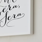 "Que Sera" - Art Print in Black by Red Impressionz - Frame Close-up
