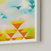 "Abstract Triangle Geometric" - Art Print in Citrus by Amy Lighthall - Frame Close-up