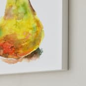 "Solo Pear" - Art Print in Yellow by Joseph Weber - Frame Close-up