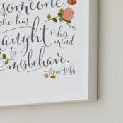 "A writer is..." - Art Print in grey by Kellie Medivitz - Frame Close-up
