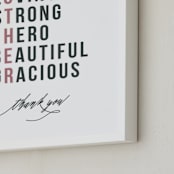 "Our Mother's Character" - Art Print in Rose by Jennifer Postorino - Frame Close-up
