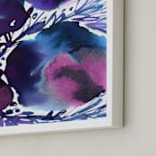 "Wistful Love" - Art Print in Pensive Purple by Simona Camp - Frame Close-up