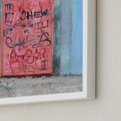 "Pink Door" - Art Print in Pink Coral by Hadas Tal - Frame Close-up
