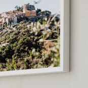 "French View" - Art Print in Turquoise Skies by Jenni Kupelian - Frame Close-up
