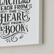 "Best Teacher" - Art Print in Charcoal by Jessie Steury - Frame Close-up