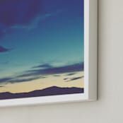 "Rockies Sunset" - Art Print in Mountain Blues by Sara Heilwagen - Frame Close-up