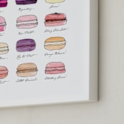 "Sweet Macaroons" - Art Print in Mixed Berry by Blixa 6 Studios - Frame Close-up