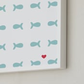"The Only Fish For Me" - Art Print in Tropical Sea by Ling Wang - Frame Close-up