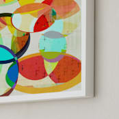 "Mid Century Circles " - Art Print in Rainbow Brights by Amy Lighthall - Frame Close-up
