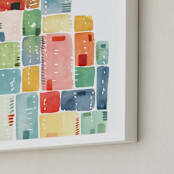 "Rectangles Stacked" - Art Print in Apple Red by Yao Cheng Design - Frame Close-up