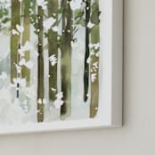 "Forest Snow" - Art Print in Forest Green by Yao Cheng Design - Frame Close-up