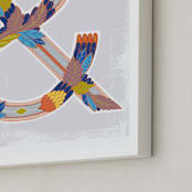 "Illustrated Folk Art Garden Ampersand " - Art Print in Scandinavian Red by Paper Raven Co. - Frame Close-up