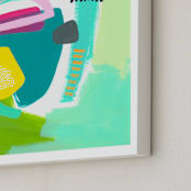 "Key Lime Twist" - Art Print in Aqua Green by Jennifer McCully - Frame Close-up