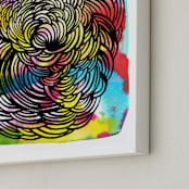 "Bloomie Free Now" - Art Print in rainbow splash by Kara Kramer - Frame Close-up
