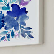 "HAND PAINTED FLOWERS_4E" - Art Print in blue by Ramoncita - aticnomar - Frame Close-up