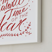 "Holiday Humor" - Art Print in Festive Red by Katie Craig - Frame Close-up
