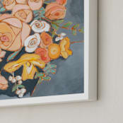 "Sitting Pretty II" - Art Print in Coral by Jennifer Allevato - Frame Close-up