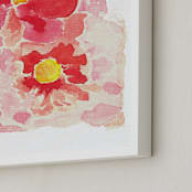 "Flowers in Nostalgia" - Art Print in Vermillion by Artsy Canvas Girl Designs - Frame Close-up