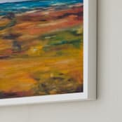 "Bay Marsh" - Art Print in Red Orange by Kelli Kunkle-Day - Frame Close-up
