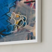 "The Definition of Series 2" - Art Print in Blue and Green by Angela Simeone - Frame Close-up