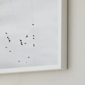 "Birds on a wire II" - Art Print in black & white by Angela Thompson - Frame Close-up