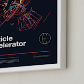 "Particle Accelerator" - Art Print in Deep Space Blue by Tyler Tea - Frame Close-up
