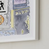 "At The Crosswalk" - Art Print in Light by Michelle Waldie - Frame Close-up
