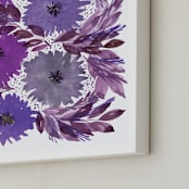 "HAND PAINTED FLOWERS_4L" - Art Print in purple by Ramoncita - aticnomar - Frame Close-up