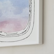 "Jet-Setter" - Art Print in Sky by Michelle Waldie - Frame Close-up