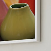 "Colorful Jars" - Art Print in Fiesta Green by Jayna B - Frame Close-up