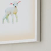 "Baby Lamb" - Art Print in Soft Cream by hadley hutton - Frame Close-up