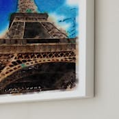 "La Tour Eiffel de Paris" - Art Print in Sky Blue by Teng Wang - Frame Close-up