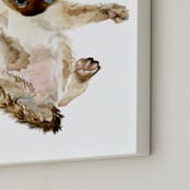 "Siamese Kitten" - Art Print in deep brown by Lauren Rogoff - Frame Close-up