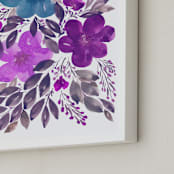 "HAND PAINTED FLOWERS_4I" - Art Print in purple by Ramoncita - aticnomar - Frame Close-up