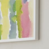 "Bands of Colored Sky" - Art Print in Early night sky blue by Deborah Velasquez - Frame Close-up
