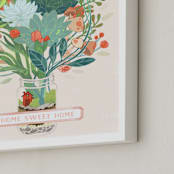 "Little Terrarium Succulent Illustration" - Art Print in Succulent Green by Paper Raven Co. - Frame Close-up
