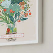 "Little Terrarium Succulent Illustration" - Art Print in Succulent Green by Paper Raven Co. - Frame Close-up