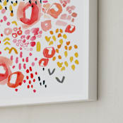 "Gesture" - Art Print in Coral by Kelly Ventura - Frame Close-up