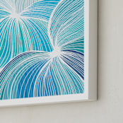 "Flow" - Art Print in Cool Cobalt by Gill Eggleston - Frame Close-up
