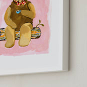 "Spot of Tea" - Art Print in orchid pink by Betty Hatchett - Frame Close-up